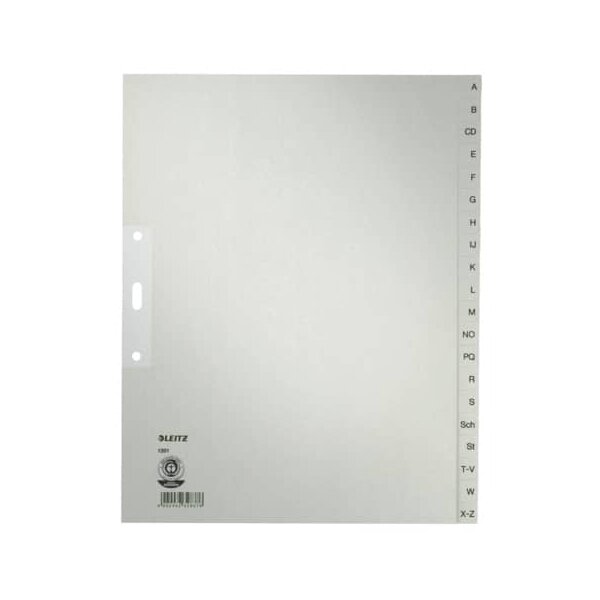 1201 Register - A - Z, Papier, A4 Überbreite, 20 Blatt, grau