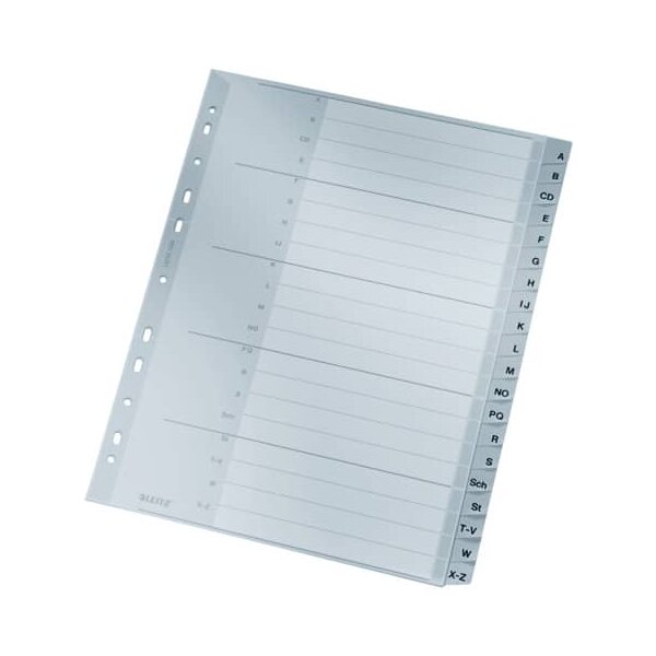 1260 Register - A - Z, PP, A4 Überbreite, 20 Blatt, grau