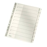 4324 Zahlenregister - 1-10, A4, Karton, 10 Blatt, grau