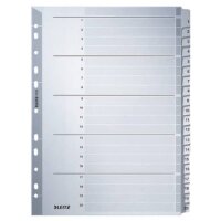 4326 Zahlenregister - 1-20, A4, Karton, 20 Blatt, grau