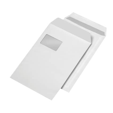 Versandtaschen C4 , mit Fenster, selbstklebend, 90 g/qm, weiß, 250 Stück