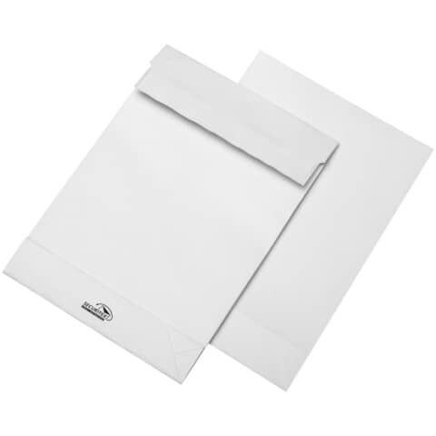 MAILmedia Faltentaschen Securitex DIN B4 ohne Fenster weiß mit 5,0 cm Falte, 100 St.