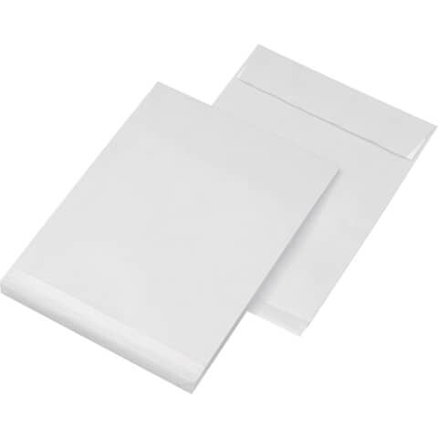 MAILmedia Faltentaschen Securitex DIN C4 ohne Fenster weiß mit 5,0 cm Falte, 100 St.