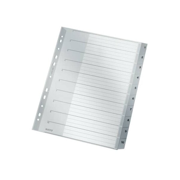1280 Zahlenregister - 1-10, PP, A4 Überbreite, 10 Blatt, grau