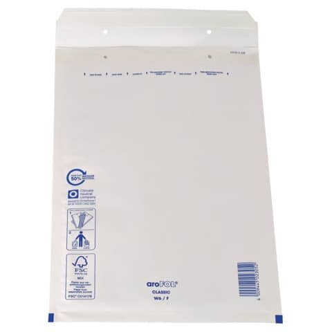 Luftpolstertaschen Nr. 6, 220x340 mm, weiß, 10 Stück