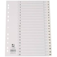 Zahlenregister - 1 - 20, PP, A4, 20 Blatt, weiß