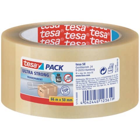 tesa Packband tesapack® 4124 ultra strong transparent 50,0 mm x 66,0 m 1 Rolle
