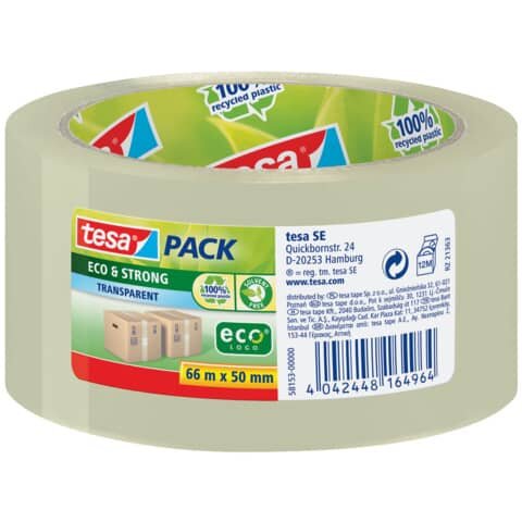 tesa Packband tesapack® Eco & Strong transparent 50,0 mm x 66,0 m 1 Rolle