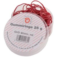 Gummiringe - Ø40 mm, Dose mit 25g, rot