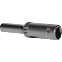 1/4" Sechskant-Stecknuss, lange Ausführung, 4 mm