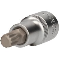 1/2" Vielzahn-Bit-Stecknuss, 55 mm lang, M10