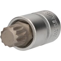 1/2" Vielzahn-Bit-Stecknuss, 55 mm lang, M16