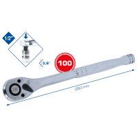 1/2" Umschaltknarre mit Metallgriff, 100 Zahn