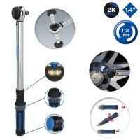 1/4" Drehmomentschlüssel mit Drehknopf-Umsteck-Ratschenkopf, 1 - 25 Nm