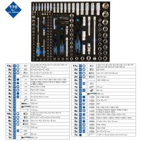 Schaumstoffeinlage mit 170 Steckschlüssel