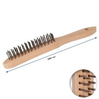 Edelstahl-Handdrahtbürste 3-reihig, 290mm