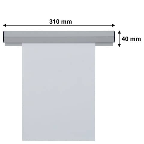 Papierklemmschiene, 31 x 4 cm, grau