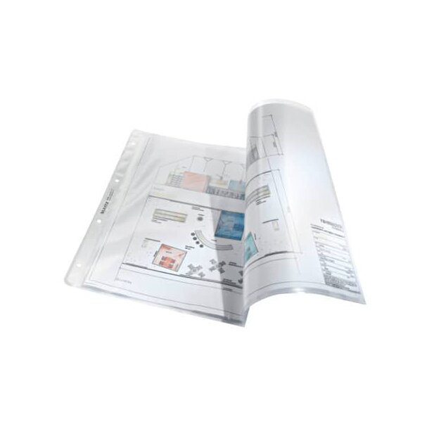 4723 Prospekthülle Premium mit Einreißschutz, A3 quer, PP, genarbt, dokumentenecht, farblos