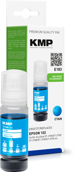 KMP E183  cyan Tintenflasche kompatibel zu EPSON 102/T03R24