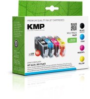 KMP H62V  schwarz, cyan, magenta, gelb Druckerpatronen kompatibel zu HP 364XL (N9J74AE), 4er-Set