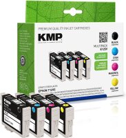 KMP E125V  schwarz, cyan, magenta, gelb Druckerpatronen kompatibel zu EPSON T1295L, 4er-Set