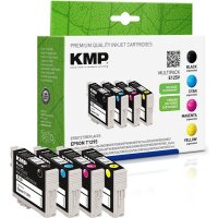 KMP E125V  schwarz, cyan, magenta, gelb Druckerpatronen kompatibel zu EPSON T1295L, 4er-Set