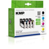 KMP E125V  schwarz, cyan, magenta, gelb Druckerpatronen kompatibel zu EPSON T1295L, 4er-Set