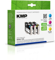KMP E130V  cyan, magenta, gelb Druckerpatronen kompatibel zu EPSON T1306XL, 3er-Set