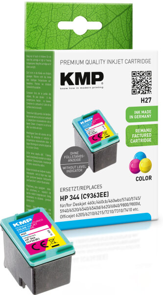 KMP H27  color Druckerpatrone kompatibel zu HP 344 (C9363E)