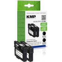 KMP E154D  schwarz Druckerpatrone kompatibel zu EPSON 2x 16 / T1621, 2er-Set