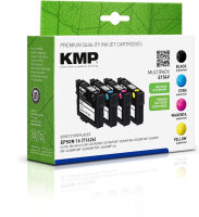 KMP E154V  schwarz, cyan, magenta, gelb Druckerpatrone kompatibel zu EPSON 16 / T1626, 4er-Set