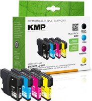 KMP B78V  schwarz, cyan, magenta, gelb Druckerpatronen kompatibel zu brother LC-1100VALBP, 4er-Set