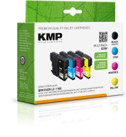 KMP B78V  schwarz, cyan, magenta, gelb Druckerpatronen kompatibel zu brother LC-1100VALBP, 4er-Set