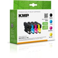 KMP B78V  schwarz, cyan, magenta, gelb Druckerpatronen kompatibel zu brother LC-1100VALBP, 4er-Set