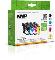 KMP B60V  schwarz, cyan, magenta, gelb Druckerpatronen kompatibel zu brother LC123VALBPDR, 4er-Set