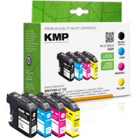 KMP B60V  schwarz, cyan, magenta, gelb Druckerpatronen kompatibel zu brother LC123VALBPDR, 4er-Set