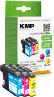 KMP B61V  cyan, magenta, gelb Druckerpatronen kompatibel zu brother LC-125XLRBWBP , 3er-Set