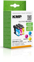 KMP B61V  cyan, magenta, gelb Druckerpatronen kompatibel zu brother LC-125XLRBWBP , 3er-Set