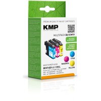 KMP B61V  cyan, magenta, gelb Druckerpatronen kompatibel zu brother LC-125XLRBWBP , 3er-Set