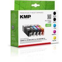 KMP C100V  pigmentschwarz, schwarz, cyan, magenta, gelb Druckerpatronen kompatibel zu Canon PGI-550 XL BK, CLI-551 XL BK/C/M/Y, 5er-Set