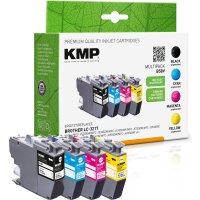 KMP B58V  schwarz, cyan, magenta, gelb Druckerpatronen kompatibel zu brother LC-3217VALDR, 4er-Set