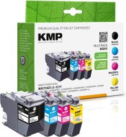 KMP B58VX  schwarz, cyan, magenta, gelb Druckerpatronen kompatibel zu brother LC-3219VALDR, 4er-Set