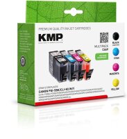 KMP C66V  schwarz, cyan, magenta, gelb Druckerpatronen kompatibel zu Canon PGI-5 BK, CLI-8 C/M/Y, 4er-Set