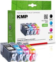 KMP C72V  schwarz, cyan, magenta, gelb Druckerpatronen kompatibel zu Canon PGI-520 BK, CLI-521 C/M/Y, 4er-Set