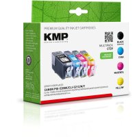 KMP C72V  schwarz, cyan, magenta, gelb Druckerpatronen kompatibel zu Canon PGI-520 BK, CLI-521 C/M/Y, 4er-Set