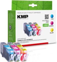 KMP C74V  cyan, magenta, gelb Druckerpatronen kompatibel zu Canon CLI-521 C/M/Y, 3er-Set