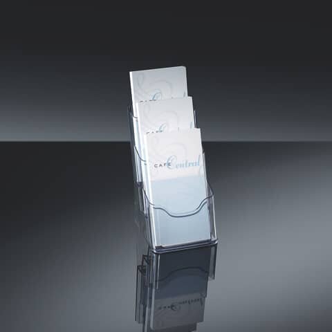SIGEL Tischprospekthalter transparent 1/3 DIN A4 3 Fächer