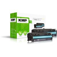 KMP H-T122D  schwarz Toner kompatibel zu HP 304A (CC530AD), 2er-Set