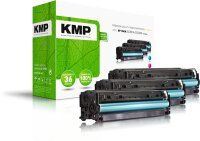 KMP H-T122CMY  cyan, magenta, gelb Toner kompatibel zu HP 304A (CF372AM), 3er-Set