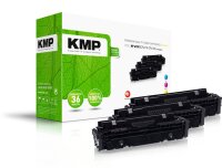KMP H-T242XCMY  cyan, magenta, gelb Toner kompatibel zu HP 410X (CF252XM), 3er-Set
